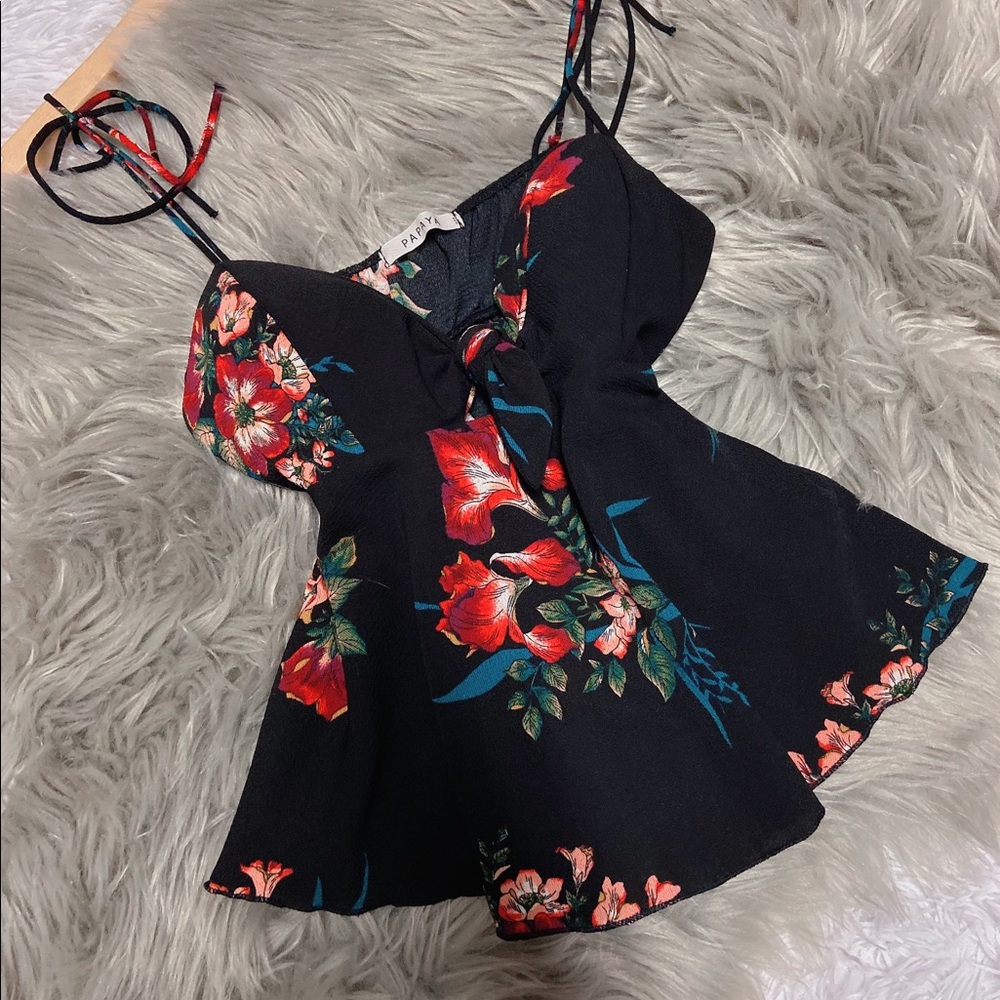 Tie front Floral Cami top - Picture 5 of 5